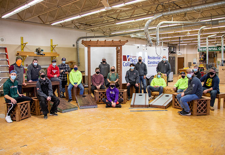 Image: CVTC students build outdoor garden items to raffle at home and garden show
