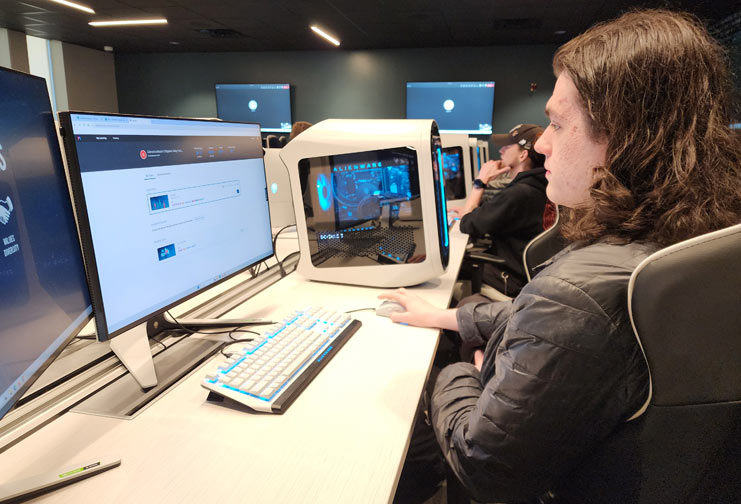 Guy in a computer lab