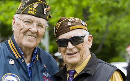 Two Older Male USA Veterans