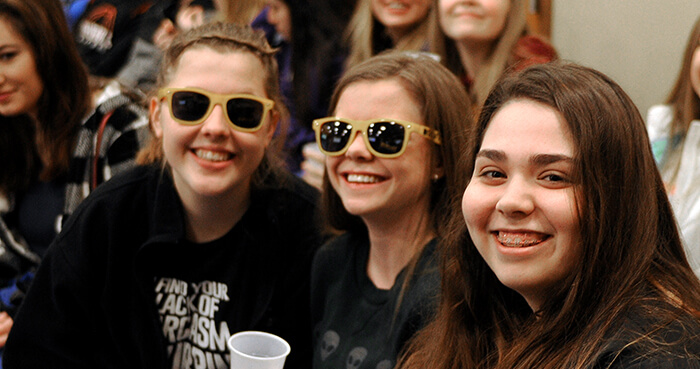 Three Young Women at CVTC Career Tours