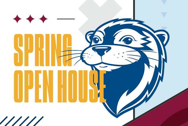 Spring Open House text with Ollie the Otter logo