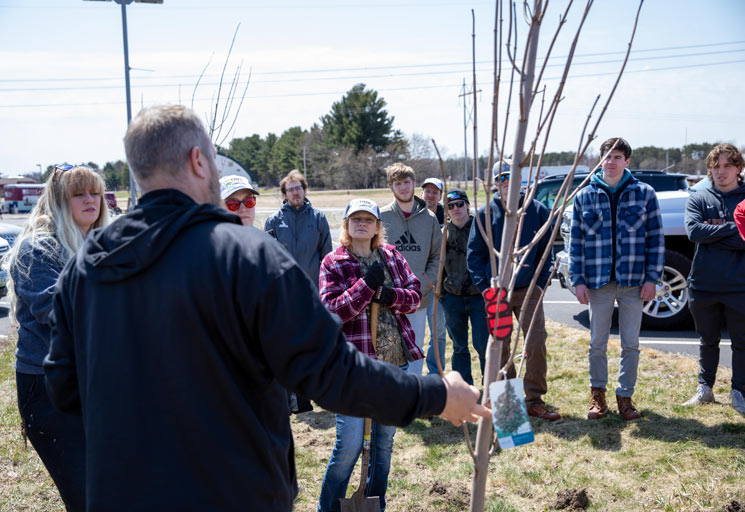Image: Green Thumb: CVTC horticulture students plant trees for Arbor Day