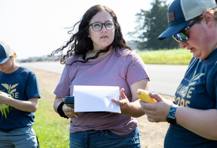 Image: It's Corn: CVTC students learn yield counting during field tour