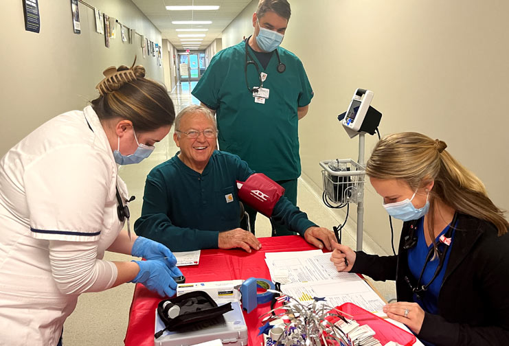 health care workers blood pressure screening