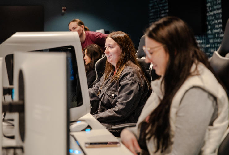 College students in computer lab