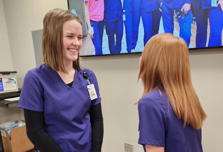 two female dental student in new lab