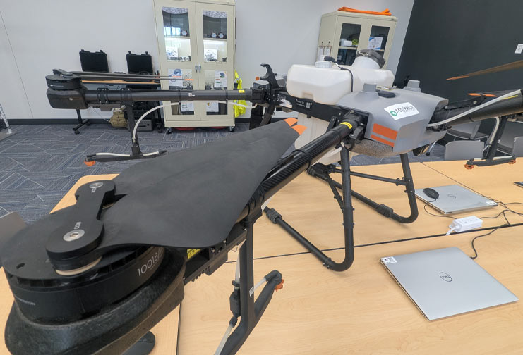 Drone sitting on a table
