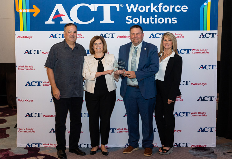 Chippewa Valley Technical College administrators celebrate the ACT Work Keys approval.