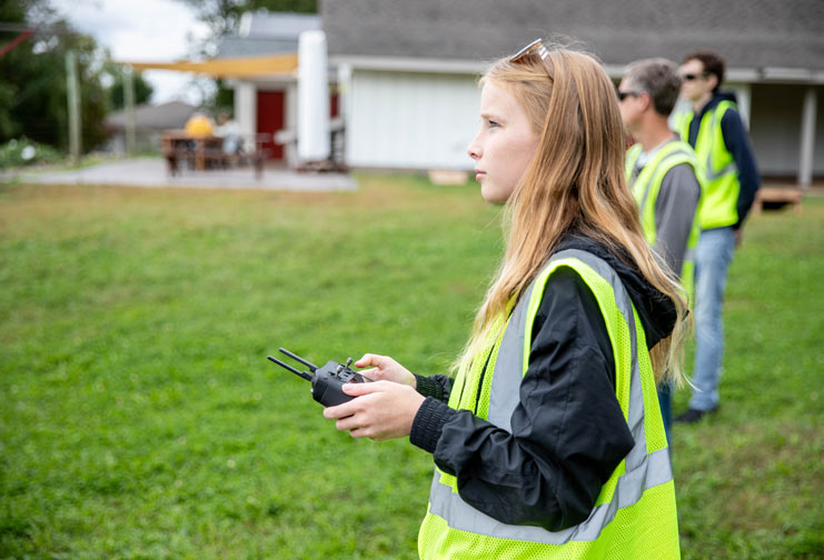Woman is a student at Chippewa Valley Technical College and is enrolled in the drone class. 