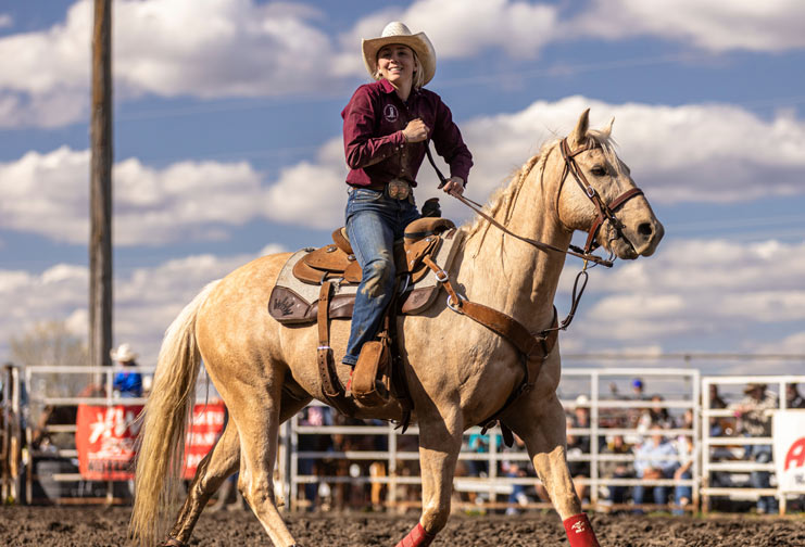 cvtc alumna on a horse