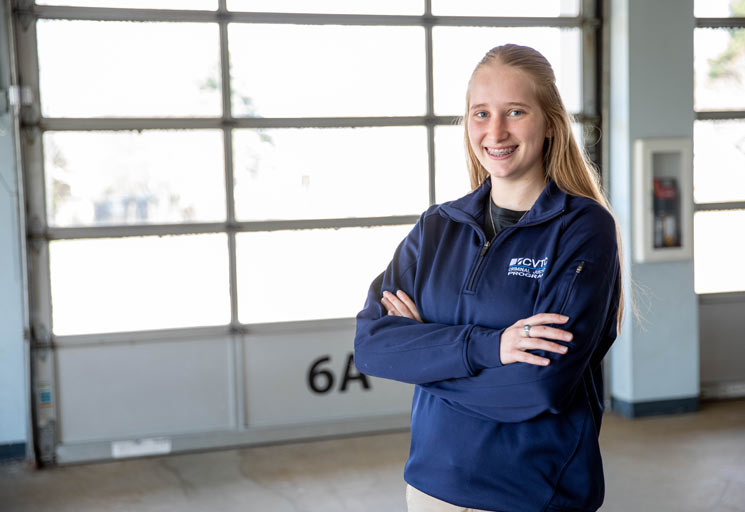 Female student in the criminal justice program at CVTC in Wisconsin.
