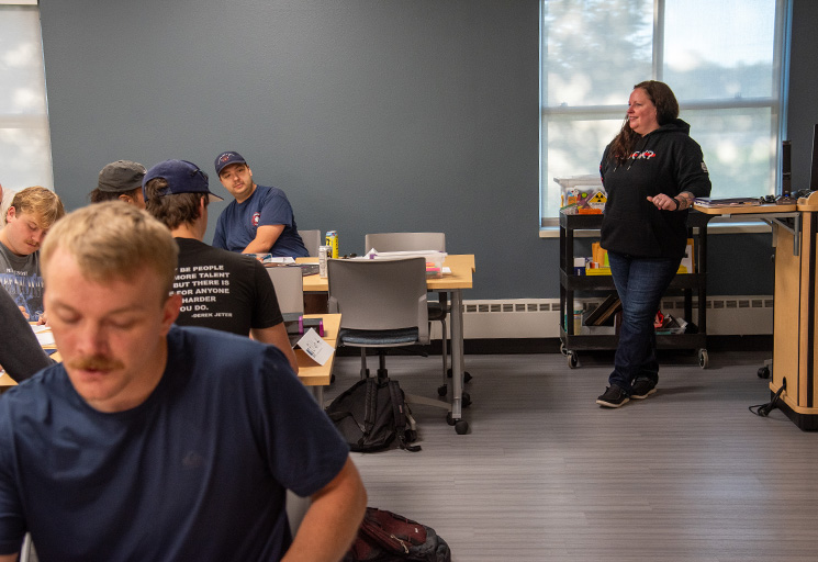 EMS instructor at CVTC teaches first class of fall semester